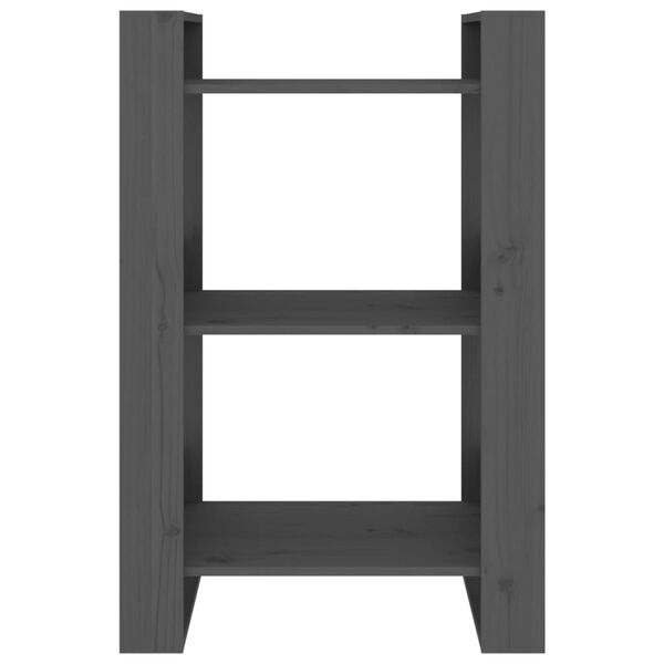 vidaXL Regał na książki/przegroda, szary, 60x35x91 cm, sosnowy