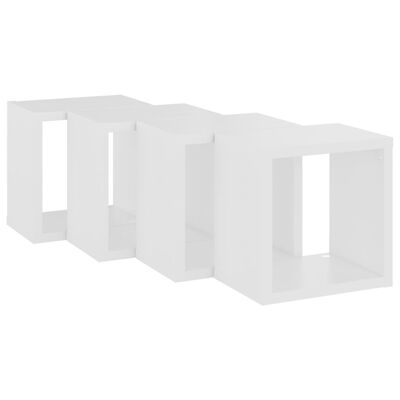 vidaXL Półki ścienne kostki, 4 szt., białe, 22x15x22 cm