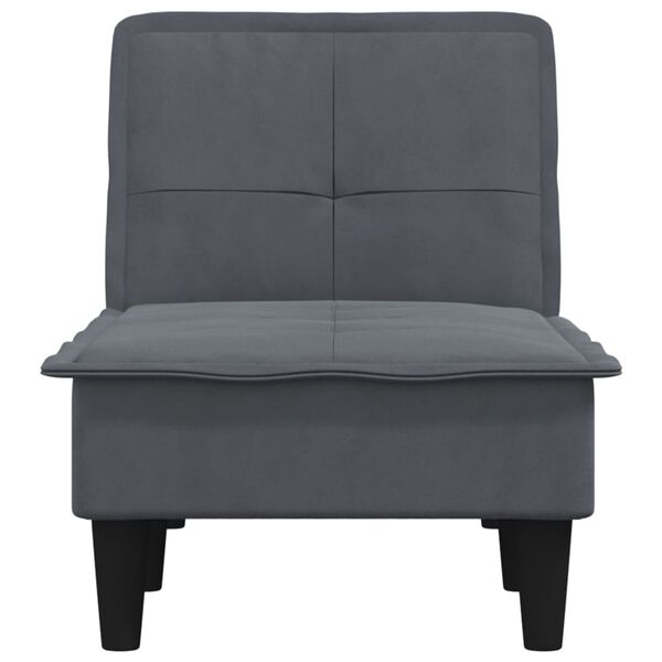 vidaXL Szezlong, ciemnoszary, tapicerowany aksamitem