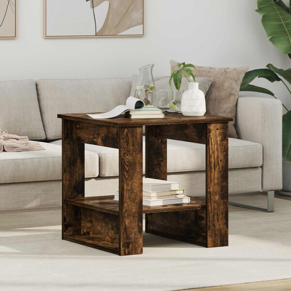 vidaXL Stolik kawowy Dąb wędzony 51 x 50 x 50 cm