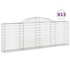 vidaXL Kosze gabionowe, 13 szt, 300x30x100/120cm, galwanizowane żelazo