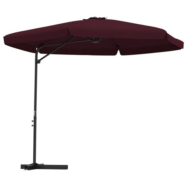vidaXL Parasol ogrodowy na stalowym słupku, 300 cm, bordowy