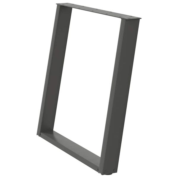 vidaXL Nogi do stołu jadalnego w kształcie litery U 2 szt. Antracyt 80x(72-73) cm Stal