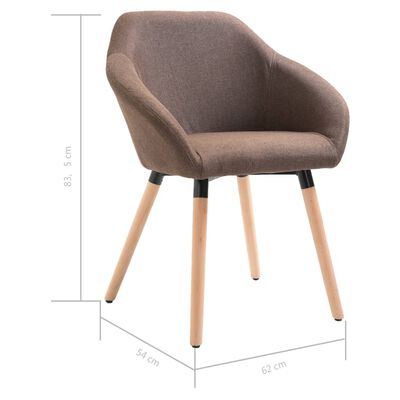 vidaXL Krzesła do jadalni, 4 szt., brązowe, tapicerowane tkaniną