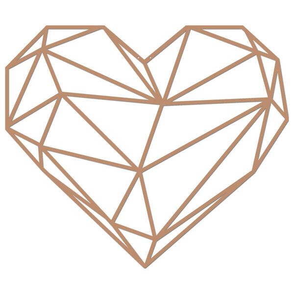 Homemania Dekoracja ścienna Heart, 47x40 cm, stalowa, miedziana