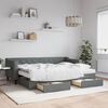 vidaXL Sofa rozsuwana z szufladami, ciemnoszara, 80x200 cm, tkanina