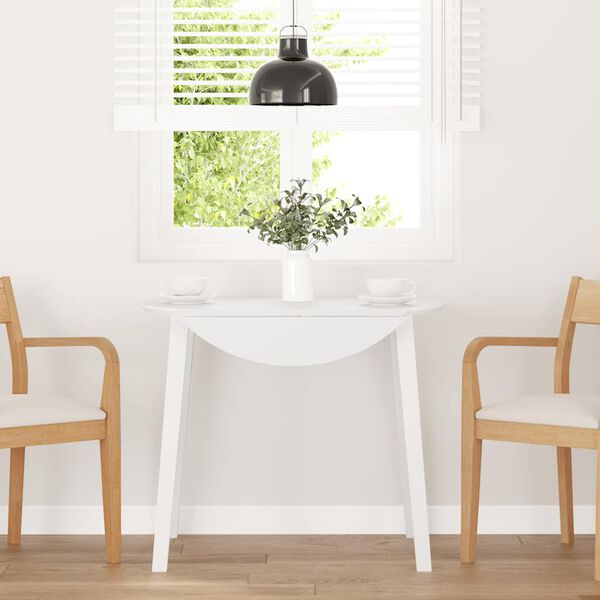 vidaXL Stół jadalny biały lite drewno guma