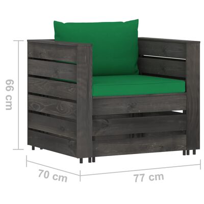 vidaXL 2-cz. zestaw wypoczynkowy do ogrodu, z poduszkami, drewniany