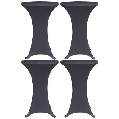 vidaXL Elastyczne pokrowce na stół, 4 szt., 80 cm, antracytowe