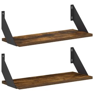 vidaXL P&oacute;łki ścienne 2 szt. Dąb wędzony 50 x 20 x 17 cm