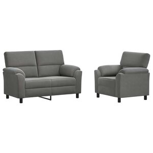 vidaXL Zestaw Sof 2 pcs ciemnoszary Welur
