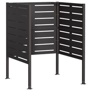 vidaXL Ekran na kosz na śmieci 85 x 85 x 113 cm Stal Czarny