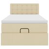 vidaXL Rama ł&oacute;żka otomana z materacem, kremowa, 90x190 cm, tkanina