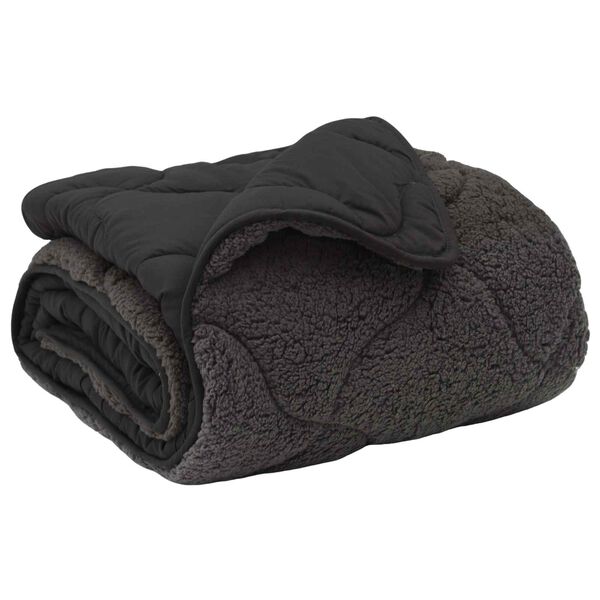 vidaXL Letni Kołdra Antracyt 155 x 200 cm Mikrofibra i Fleece Teddy