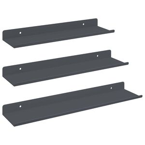 vidaXL P&oacute;łka wisząca 3 pcs Antracyt 40 x 9 x 2,5 cm Stal