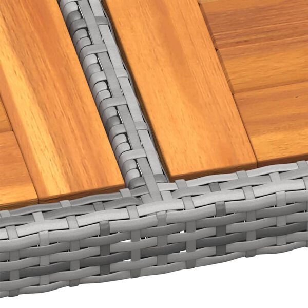vidaXL St&oacute;ł ogrodowy, 150x90x75 cm, akacja i rattan PE, szary