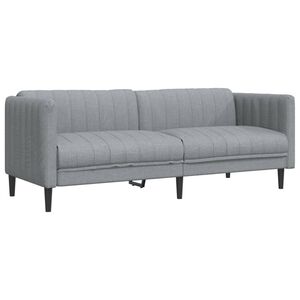 vidaXL Sofa trzyosobowa, jasnoszara, tkanina