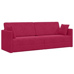 vidaXL Sofa podłogowa z funkcją spania Czerwone wino 213 x 70 x 77 cm