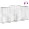 vidaXL Kosze gabionowe, 25 szt, 300x50x140/160cm, galwanizowane żelazo