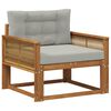 vidaXL Środkowa sofa ogrodowa Naturalny i jasnoszary 83 x 91 x 73 cm