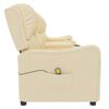 vidaXL Rozkładany fotel masujący z uchwytem, 4-os., kremowy, tkanina