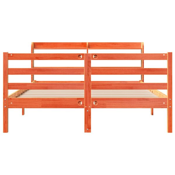 vidaXL Rama ł&oacute;żka bez materaca, woskowy brąz, 120x190 cm, sosnowa