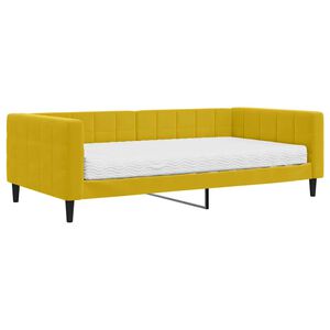 vidaXL Sofa z materacem do spania, ż&oacute;łta, 100x200 cm, aksamit