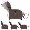vidaXL Rozkładany fotel masujący, brązowy, obity sztuczną skórą