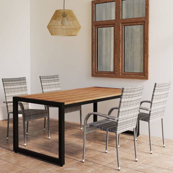 vidaXL 5-częściowy zestaw mebli ogrodowych, szary