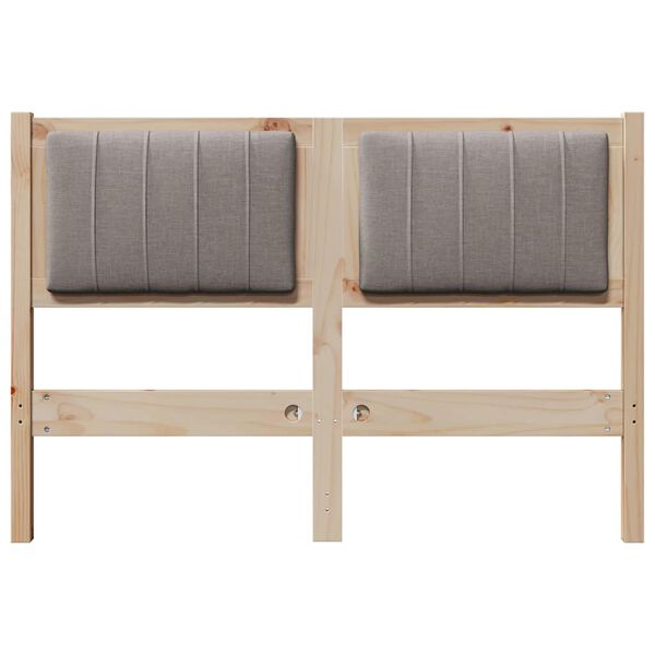 vidaXL Tapicerowane wezgłowie Brązowy 120 cm Lite drewno sosnowe