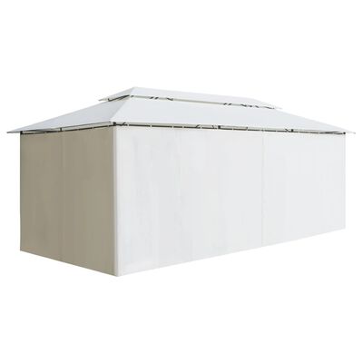 vidaXL Altana z zasłonami, 600x298x270 cm, biała, 180 g/m²