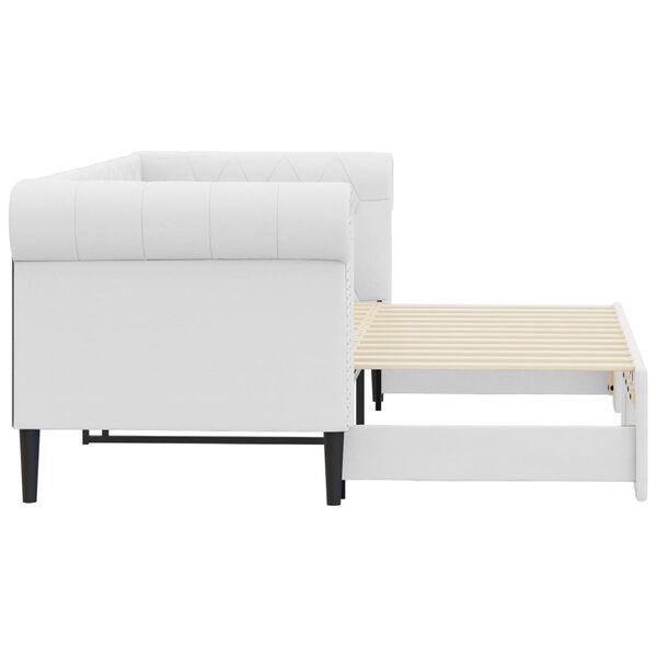 vidaXL Sofa rozsuwana, biała, 90x200 cm, sztuczna skóra