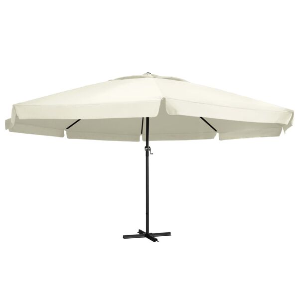 vidaXL Parasol ogrodowy na aluminiowym słupku, 600 cm, piaskowy
