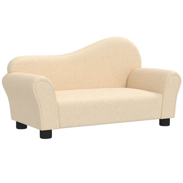 vidaXL Sofa dla dziecka, kremowa, obita tkaniną