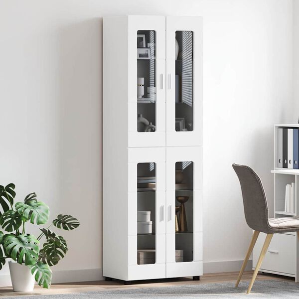 vidaXL Highboard FLORIN Biały 60 x 35 x 182 cm Materiał drewnopochodny