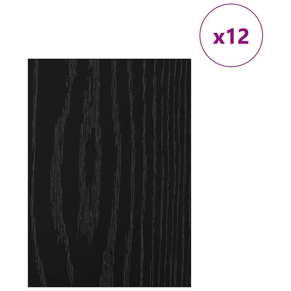 vidaXL Panele dekoracyjne 12 pcs Czarny dąb 15 x 21 x 0.3 cm