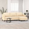vidaXL 3-osobowa sofa z podn&oacute;żkiem, kremowa, 210 cm, tkaniną