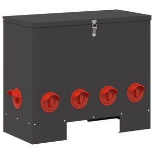 vidaXL Karmnik dla kur Czarny 60,5 x 29 x 51 cm Stal zimnowalcowana