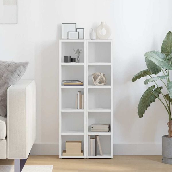 vidaXL Szafki na płyty CD, 2 szt., białe, 21x16x93,5 cm