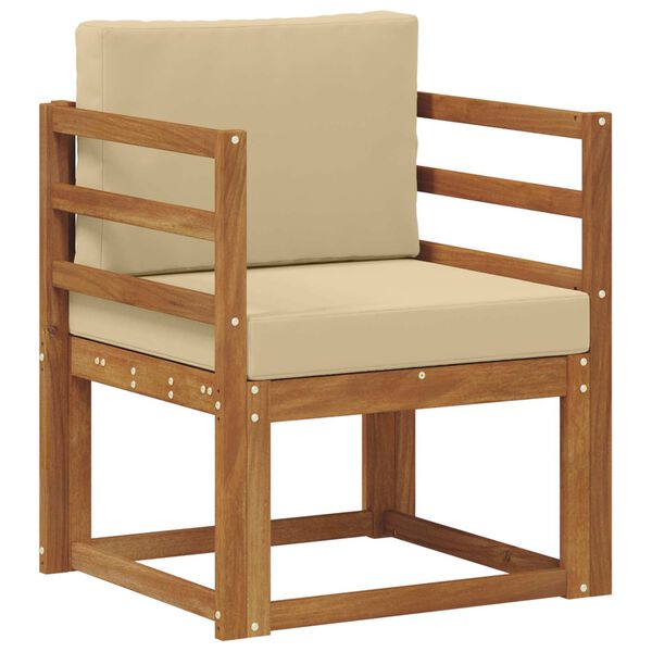 vidaXL Sofa na zewnątrz Lite drewno akacjowe i poliester Naturalny