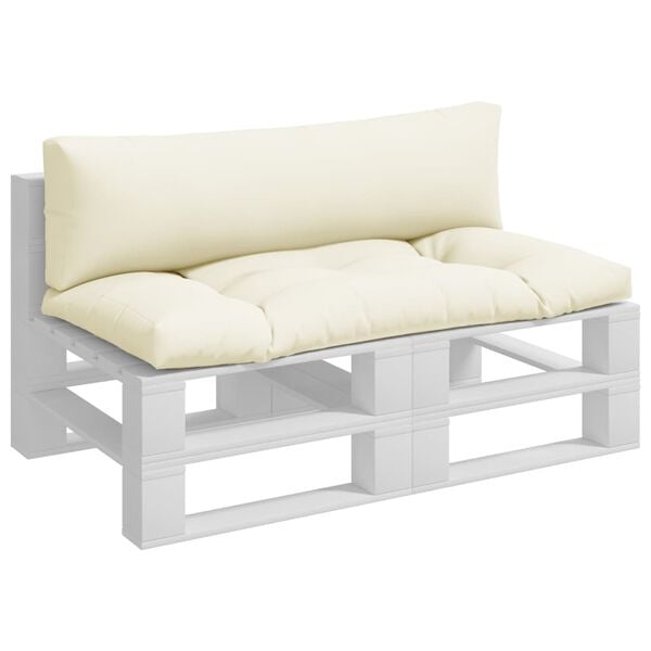 vidaXL Poduszki na palety, 2 szt., kremowe, tkanina