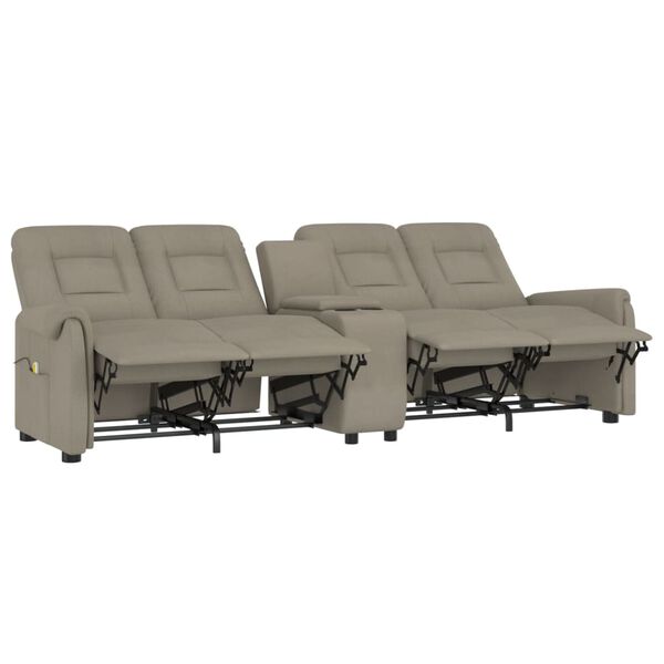 vidaXL Rozkładany fotel masujący z uchwytem, 4-os., jasnoszary