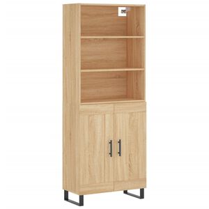 vidaXL Witrynka, dąb sonoma, 69,5x34x180 cm, materiał drewnopochodny