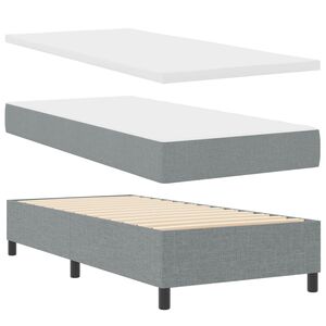 vidaXL Ł&oacute;żko sprężynowe z paskami LED Jasnoszary 80 x 200 cm tkanina