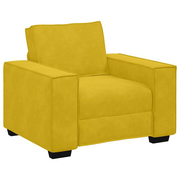 vidaXL Sofa Fotel Ż&oacute;łty 100x78x84 cm Aksamit