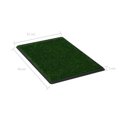 vidaXL Toaleta dla zwierząt z tacą i sztuczną trawą, zieleń, 76x51x3cm