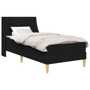 vidaXL Rama ł&oacute;żka z materacem Z zagł&oacute;wkiem Czarny 90 x 190 cm tkanina