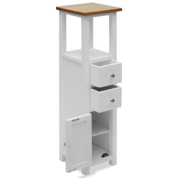 vidaXL Wysoka szafka z szufladami, 26x26x94 cm, lite drewno dębowe