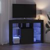 vidaXL Kątowa szafka LED pod telewizor Czarny 100x40x68cm
