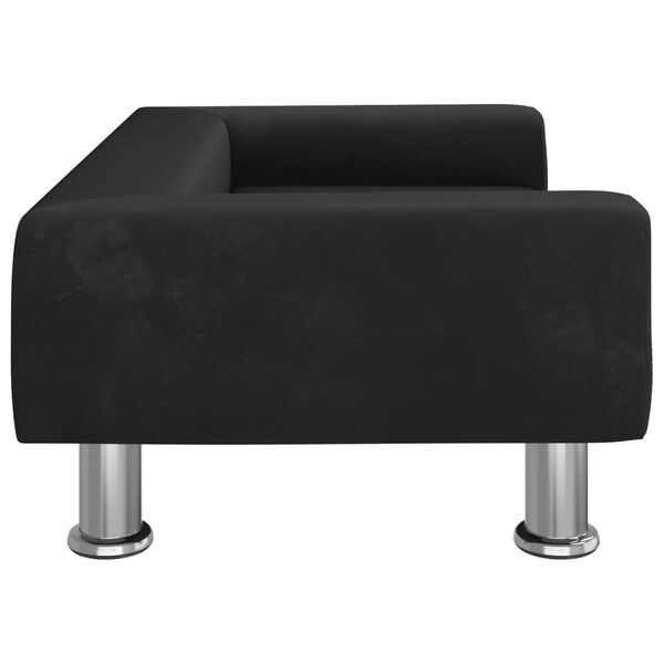 vidaXL Sofa dla dzieci, czarna, 70x45x26,5 cm, aksamitna